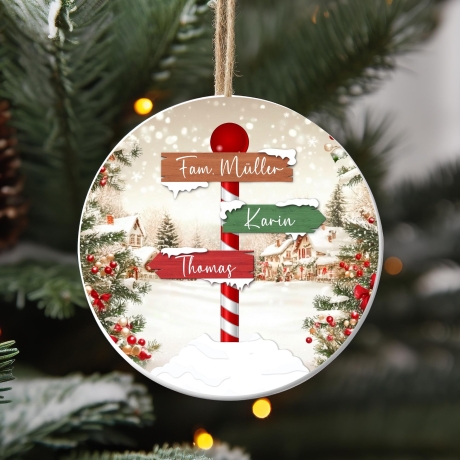 Familie Weihnachten benutzerdefinierte Ornament | Bis zu 9 Namen | Personalisierte Urlaub Dekor