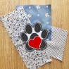 Tierliebhaber Aufnäher | Tatze mit Herz Design | Gestickte Aufbügler, Farben anpassbar
