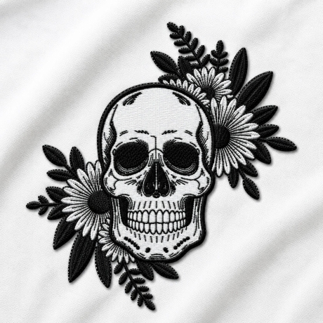Totenkopf aufnäher groß bestickt,schwarz weiß rückenpatch,Biker Motorradweste