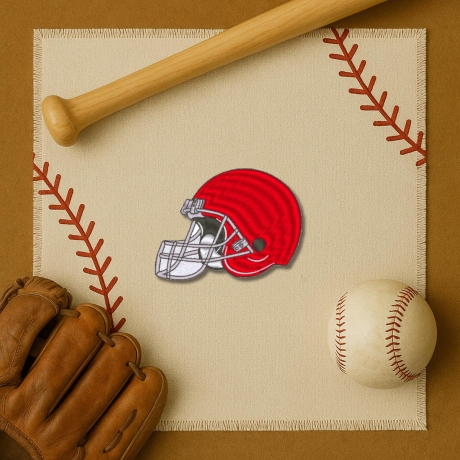 Football Patch: Helm Gestickte Aufbügler, Anpassbare Farben & Anzahl