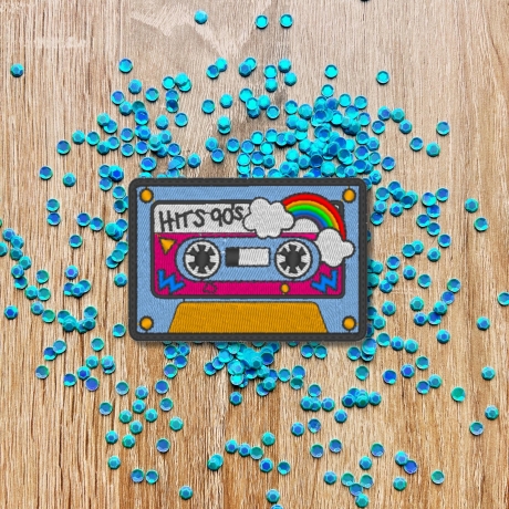 90s Mixtape Patch, Besticktes Retro Kassette Design