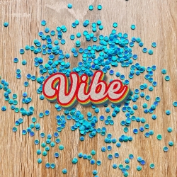 Retro Aufnäher | Bunte Vibe Gestickte 70er Jahre Regenbogen Applikation | 8,5cm