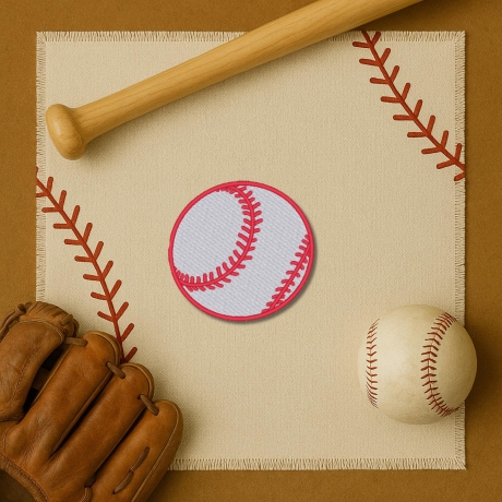 Baseball Patch: Rundes Bügelbild für Sportfans (7 cm)