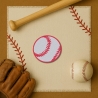 Baseball Patch: Rundes Bügelbild für Sportfans (7 cm)