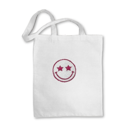 Happy Face Aufnäher | Star Eyes Smiley gestickte Aufbügler Applikation