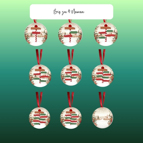 Familie Weihnachten benutzerdefinierte Ornament | Bis zu 9 Namen | Personalisierte Urlaub Dekor