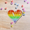 Pride Patch: Regenbogen Liebe Herz Gestickte Applikation (7 cm)