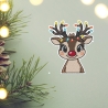 Weihnachten Aufnäher | Gesticktes Rentier mit Lichtern - 7,5 cm - Urlaub aufbügelbare Applikation