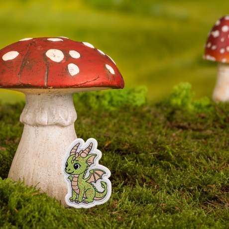 Grüner Drache Aufnäher, gesticktes, kleines Bügelbild