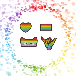 Pride Patch Bundle, 4 Mini Applikationen Set 3-4 cm groß