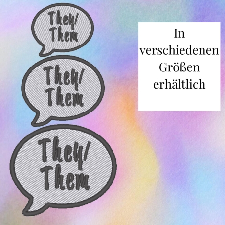 Pronomen Aufnäher, Regenbogen, queer merch, Flaggen Aufnäher,Parade Zubehör