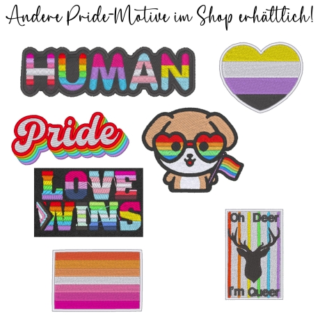 Pride Aufnäher – Bestickter LGBTQ+ Aufnäher mit Flaggen-Lettern , Regenbogen