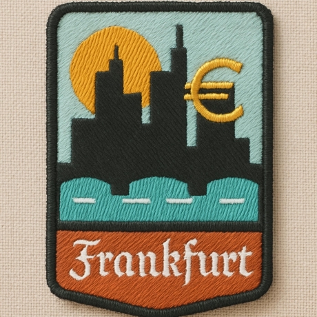 Frankfurt Skyline Gestickter Aufnäher: Aufbügler (8 cm)