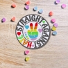 Pride Aufnäher – Rundes LGBTQ+ Aufnäher mit Peace-Zeichen, Regenbogen