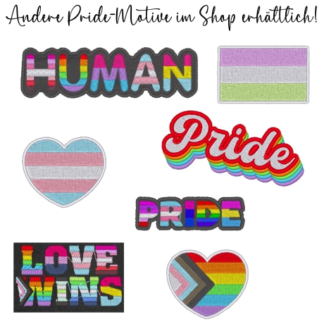 Pride Aufnäher: Rainbow Pixel Heart Aufnäher - 5 cm