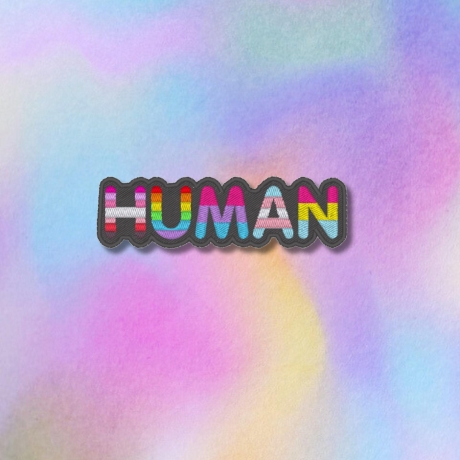 Pride Aufnäher | Regenbogen Mensch | Bestickter LGBTQ+ Aufnäher mit Regenbogen-Flaggen