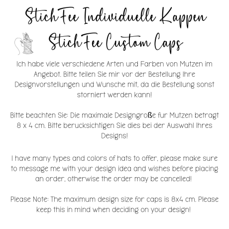Individuell bestickter Hut, personalisierte Dad-Cap mit Text oder Logo, Small Business Logo