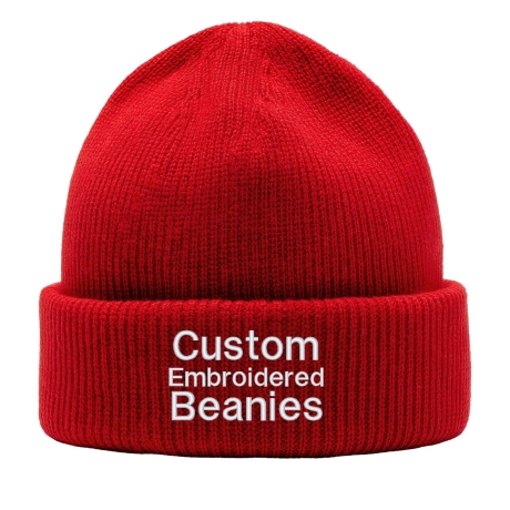 Individuell bestickte Mütze, personalisierte Fold over Hat mit Text oder Logo, Small Business Logo