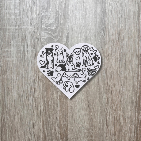 Puppy Patch, Gesticktes Hundeliebhaber Herz, DIY Applikation