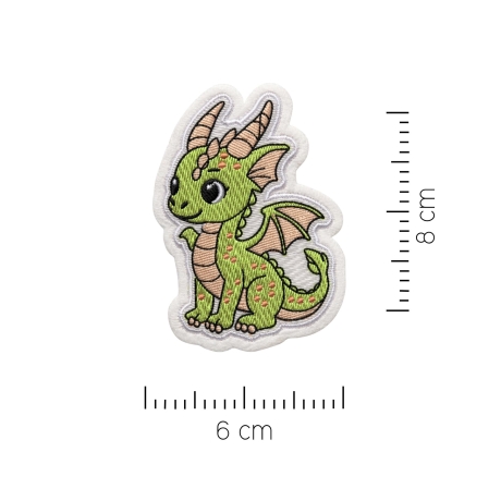 Grüner Drache Aufnäher, gesticktes, kleines Bügelbild
