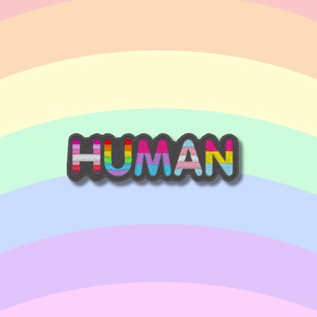 Pride Aufnäher | Regenbogen Mensch | Bestickter LGBTQ+ Aufnäher mit Regenbogen-Flaggen