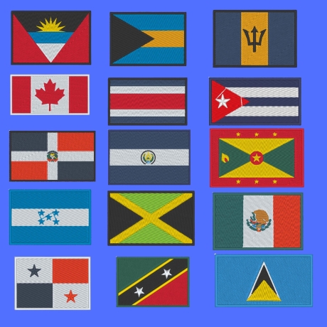 Nordamerikanischer Country Flagge Patch, USA Kanada Mexiko Gestickte Aufbügler Flaggen