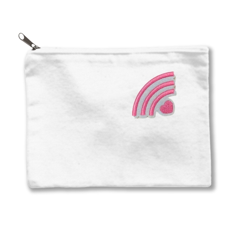Valentinstag Aufnäher | Herz-WiFi Gestickt Rosa Applikation Bügelbild