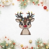 Weihnachten Aufnäher | Gesticktes Rentier mit Lichtern - 7,5 cm - Urlaub aufbügelbare Applikation