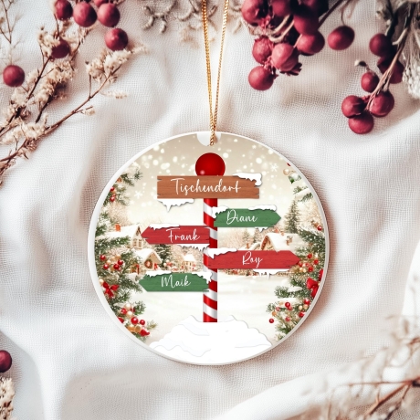 Familie Weihnachten benutzerdefinierte Ornament | Bis zu 9 Namen | Personalisierte Urlaub Dekor