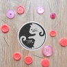Tier Aufnäher | Kitty Yin Yang Stickapplikation | Anpassbare Farben