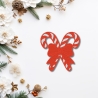 Gestickter Zuckerstangen Aufnäher: Weihnachtsschleife (6 cm)