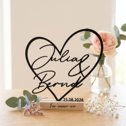 Personalisiertes Geschenk zur Hochzeit&Jahrestag|Herz Aufsteller 