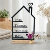 Personalisiertes Familienschild Haus Line Art 3D Druck mit Namen 