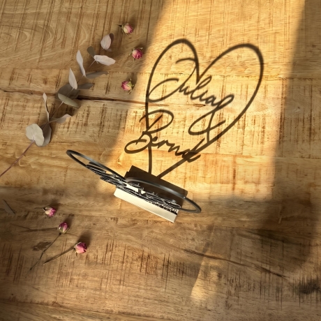 Personalisiertes Geschenk zur Hochzeit&Jahrestag|Herz Aufsteller 
