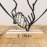Personalisiertes Geschenk zur Hochzeit & Jahrestag | Liebe Valentinstag Geschenk Paar mit Namen | Line Art Deko | Hände Aufsteller 3D Druck