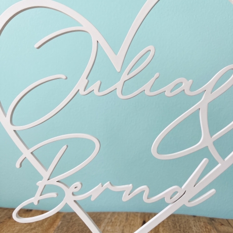 Personalisiertes Geschenk zur Hochzeit&Jahrestag|Herz Aufsteller 