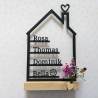 Personalisiertes Familienschild Haus Line Art 3D Druck mit Namen 