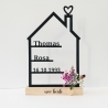 Personalisiertes Familienschild Haus Line Art 3D Druck mit Namen 
