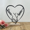 Personalisiertes Geschenk zur Hochzeit & Jahrestag | Liebe Valentinstag Geschenk Paar mit Namen | Line Art Deko | Hände Aufsteller 3D Druck