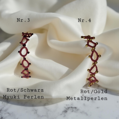 Tatting Armband mit Perlen