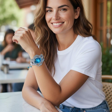 Makramee Armband mit Strassstein