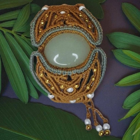 Makramee Armband mit Edelstein