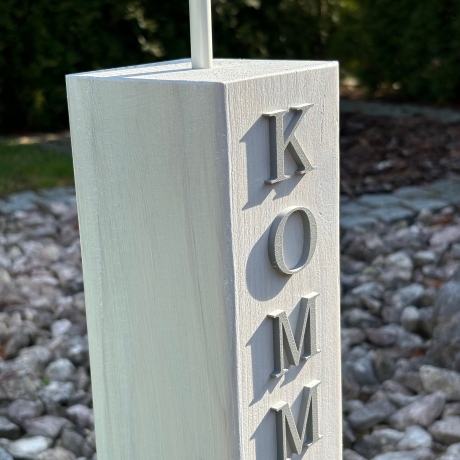 Säulen aus Holz mit Fisch ,Dekosäule Holzsäule Kommunion Geschenk