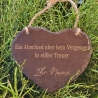 Personalisiertes Schieferherz Ein Abschied aber kein Vergessen - Individuelle Erinnerung für die Ewigkeit