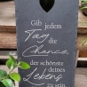 Schiefertafel mit inspirierendem Spruch – Einzigartige Dekoration für Garten und Zuhause
