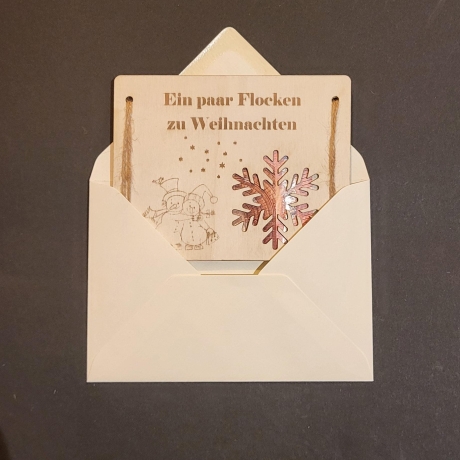 Holzkarte für Geldgeschenke zu Weihnachten – Tolles Weihnachtsmotiv mit Geldscheinfach | Geld schenken | Geschenkidee Weihnachten