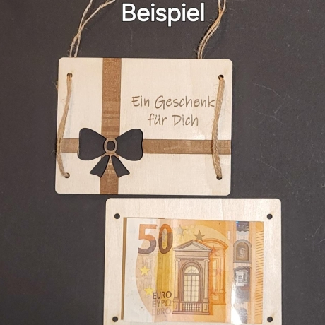 Holzkarte für Geldgeschenke zu Weihnachten – Tolles Weihnachtsmotiv mit Geldscheinfach | Geld schenken | Geschenkidee Weihnachten