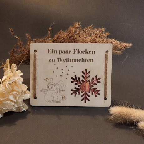 Holzkarte für Geldgeschenke zu Weihnachten – Tolles Weihnachtsmotiv mit Geldscheinfach | Geld schenken | Geschenkidee Weihnachten