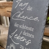 Schiefertafel mit inspirierendem Spruch – Einzigartige Dekoration für Garten und Zuhause