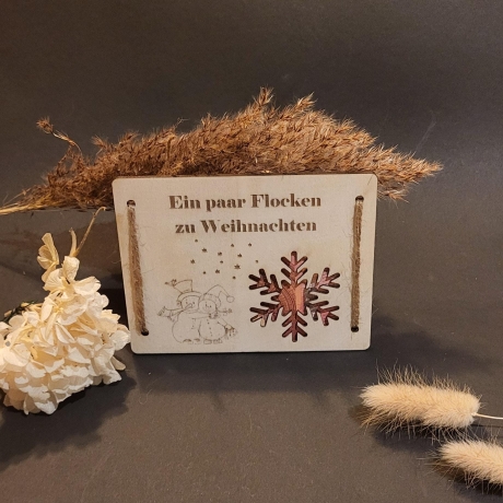 Holzkarte für Geldgeschenke zu Weihnachten – Tolles Weihnachtsmotiv mit Geldscheinfach | Geld schenken | Geschenkidee Weihnachten
